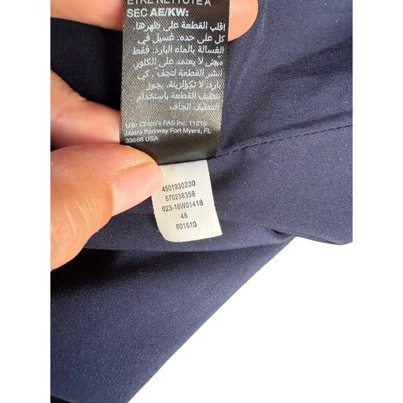 WHBM Blue Tweed Pearl Accent 3/4 Sleeve Open Front Blazer - 14 - Picture 10 of 10